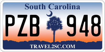 SC license plate PZB948