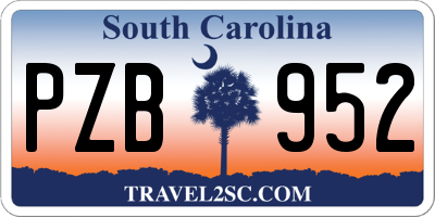 SC license plate PZB952