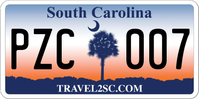 SC license plate PZC007