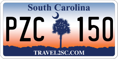 SC license plate PZC150