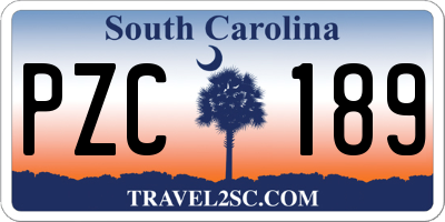 SC license plate PZC189