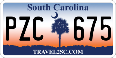 SC license plate PZC675