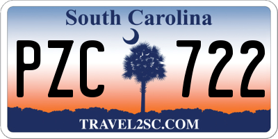 SC license plate PZC722