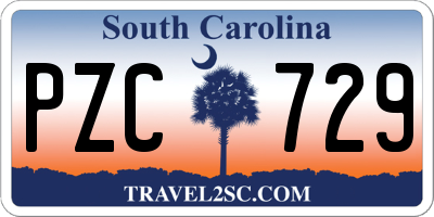 SC license plate PZC729