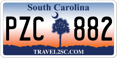 SC license plate PZC882