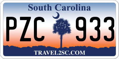 SC license plate PZC933