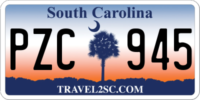 SC license plate PZC945