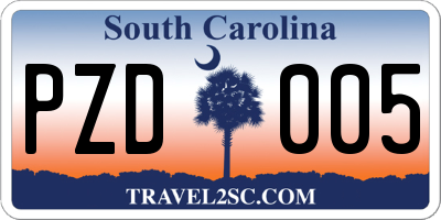 SC license plate PZD005