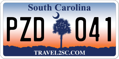 SC license plate PZD041