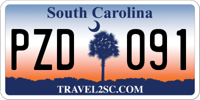 SC license plate PZD091