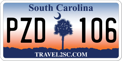 SC license plate PZD106