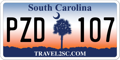 SC license plate PZD107