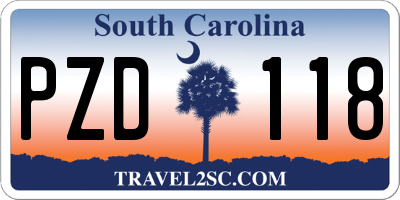 SC license plate PZD118