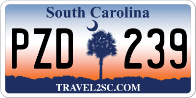SC license plate PZD239