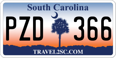 SC license plate PZD366
