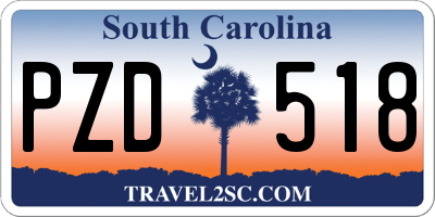 SC license plate PZD518