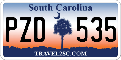 SC license plate PZD535