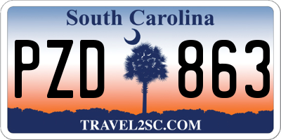 SC license plate PZD863