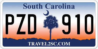 SC license plate PZD910