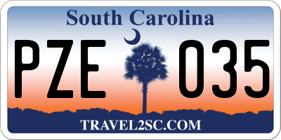 SC license plate PZE035