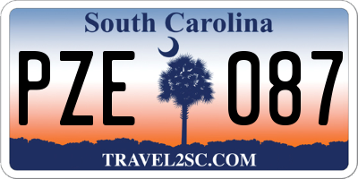 SC license plate PZE087