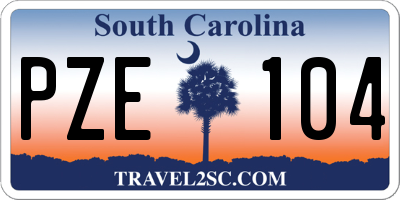 SC license plate PZE104