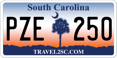 SC license plate PZE250