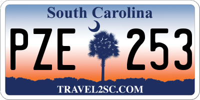 SC license plate PZE253