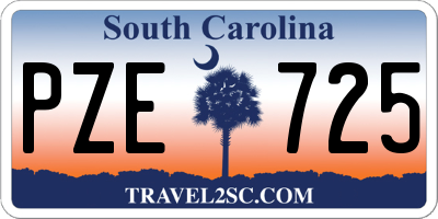 SC license plate PZE725