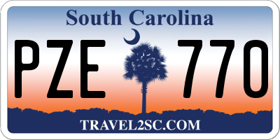 SC license plate PZE770
