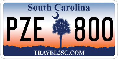 SC license plate PZE800