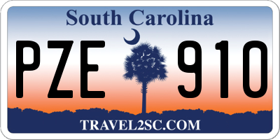 SC license plate PZE910