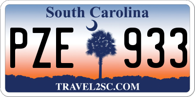 SC license plate PZE933