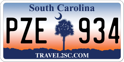 SC license plate PZE934