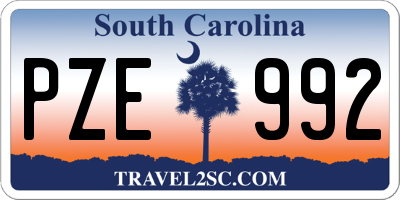 SC license plate PZE992