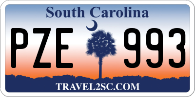 SC license plate PZE993
