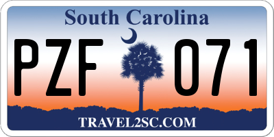 SC license plate PZF071