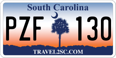 SC license plate PZF130