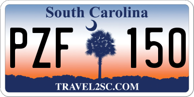 SC license plate PZF150