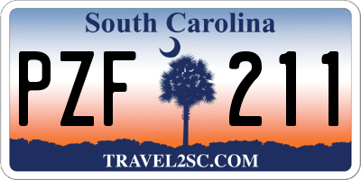 SC license plate PZF211