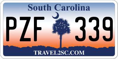 SC license plate PZF339
