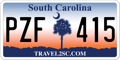 SC license plate PZF415