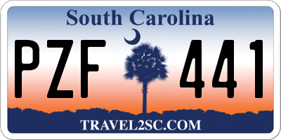 SC license plate PZF441