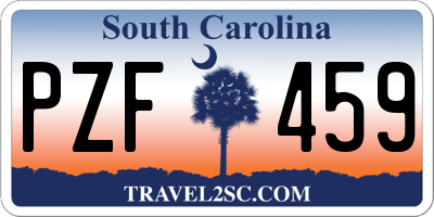 SC license plate PZF459