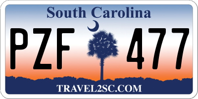 SC license plate PZF477