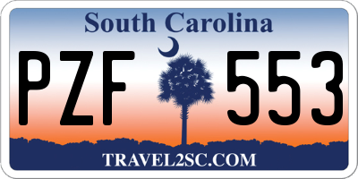 SC license plate PZF553