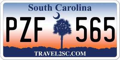 SC license plate PZF565