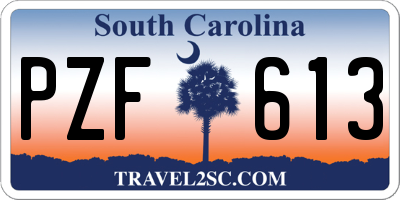 SC license plate PZF613