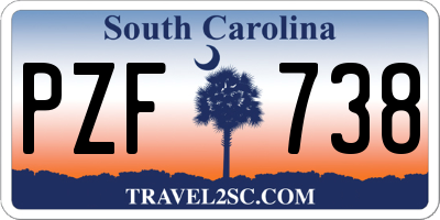 SC license plate PZF738