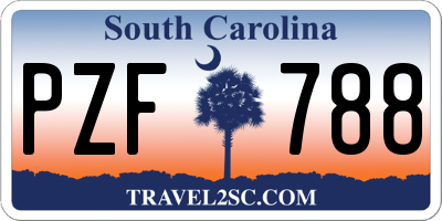 SC license plate PZF788